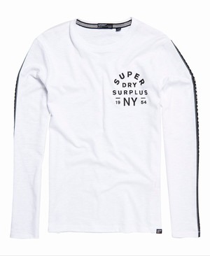 Superdry Surplus Goods Hosszú Ujjú Graphic Férfi Pólók Fehér | ZICON3501